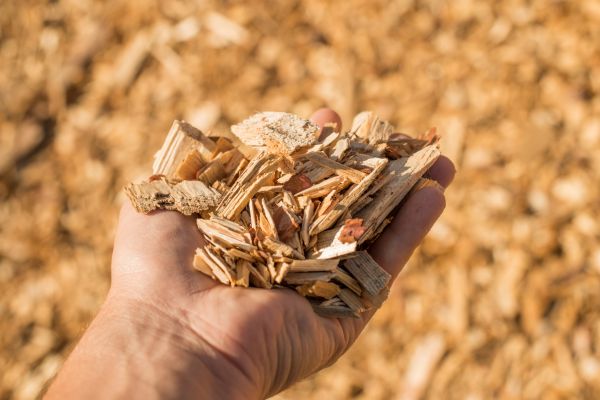 Wood Chips Spreading in Burnsville