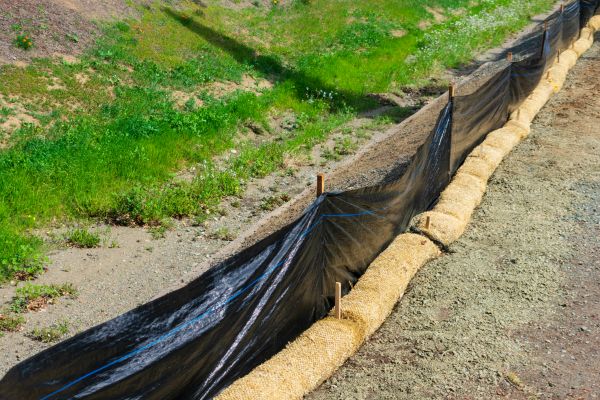 Straw Wattle Installation in Burnsville